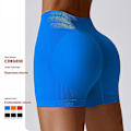 Miniatyrbillede 2 af 5: Sømløse Hip Lift Sports Shorts Høj Elastisk Åndbar Fitness Bukser Til Løb Cykling Red XL