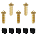 Miniatyrbillede 1 af 5: 5 STK 0,4 mm messingdyser og 5 STK silikonestrømper til 2,3D printerdele Ekstruder Hotends dyser Photo Color