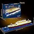 Miniatyrbillede 1 af 5: Byggeklods samlelegetøj Titanic Giant Dreng Pige Puslespil Krydstogtskib Model1878 Stk 607 pcs