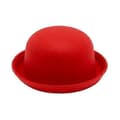 Flat-top Fedora Hatt Unisex Ensfarget Imitert Ull Retro Rund Lett Jazzhatt 56-58cm Hodeomkrets red