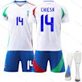 Miniatyrbilde 1 av 2: Gos- 2024 Italia Borte EC Fotballtrøye 14 CHIESA 14 CHIESA XS