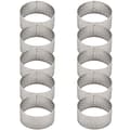 10 stk. 4,5 cm rund, perforert, sømløs tertering i rustfritt stål, quiche-ring, terteform med hull - hy Silver