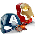 Miniatyrbillede 2 af 5: Marvel Avengers 4 Iron Man Captain America Maske Lys Lyd Hjelm Åben Maske Til Børn Halloween A
