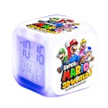 Miniatyrbillede 2 af 3: Super Mario Bros Tema 7 Farve Skiftende Digital Termometer Vækkeur Med LED Display Cube Natlys Sengekants Hjemmeindretning Legetøj Gaver Til Børn C