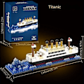 Miniatyrbillede 1 af 5: Byggeklods samlelegetøj Titanic Giant Dreng Pige Puslespil Krydstogtskib Model1878 Stk 350 pcs
