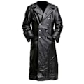 Miniatyrbild 5 av 5: Tysk Klassisk Officer Ww2 Militär Uniform Svart Läder Trenchcoat Black XXXL