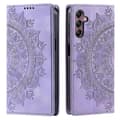 Kompatibel med Samsung Galaxy A55 5G Läderfodral Mandala Blomma Plånboksfodral Purple
