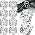 Miniatyrbilde 1 av 5: Serviettringer, sett med 12 gullserviettringer, oppgrader robuste metallserviettringer, metallserviettring serviettspenner silver 6 pcs