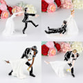 Miniatyrbilde 3 av 4: 12 Stilfulle Syntetiske Harpiks Brud & Brudgom Figurer Bryllupskake Topper Håndverk F