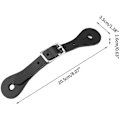 Miniatyrbillede 4 af 5: Zerodis Spur Strap 1 par håndlavet læder ridestøvle rem cowboy outfit støvler (sort)