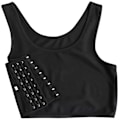Miniatyrbild 4 av 5: Fashion Kompression Bröst Binder Kvinnor Ärmlös Väst Solid Kort Tank Toppar Black XL