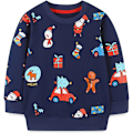 Miniatyrbillede 1 af 4: Dinosaur Print Langærmet Casual Sweatshirt til Småbørn Drenge, der Gløder i Mørket Christmas 7years