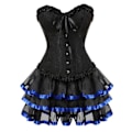Miniatyrbillede 4 af 5: Sexede korsetkjoler til kvinder plus size kostume overbust burlesque korset og mini nederdel sæt tutu korselet Red M