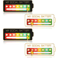 Miniatyrbild 1 av 5: Min Social Battery Pin, 4 My Social Battery Pins Interaktiva emaljpinnar Social Battery, Kreativ känslomässig pin Kul för mental hälsa (Vit + Svart)