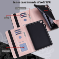 Miniatyrbilde 3 av 4: Lærveske med horisontal klaff for Samsung Galaxy Tab S2 9.7 T810/t815, med blonder og mønster, holder, kortlommer, lommebok og bilderamme Rose Gold