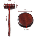 Miniatyrbilde 2 av 5: Tregavel og lydkloss-sett i tre - Tregavel og rund hammer lydkloss perfekt for dommeradvokat auksjonssalg 3