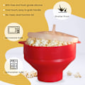 Miniatyrbilde 5 av 5: Popcornbolle Silikon mikrobølgeovn bolle for popcorn - Sammenleggbar rød-WELLNGS
