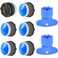 6 st M18.5 Aerator, Kitchen and Bathroom Insert, Plastic Sink Faucet Aerator for Water Saving with 2 Keys, A