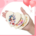 Miniatyrbilde 5 av 5: 20 Pakke Valentinsdag Trehjerter Pynt med Hyssing Uferdig Rustikk Blank Hjerteformet Tredekorasjon med Hull for Oppheng
