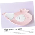 Miniatyrbild 5 av 7: 1 st Hen Plate Pall Fruktskålar Cartoon Hen Shape Bricka Hållbar Fruktskål Servering Mat Dessert Bricka Frukost Bricka Rosa Porslin