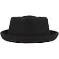 Miniatyrbillede 5 af 5: Svinekød Pie Hat til Mænd Kvinder 100% Uld Filt Fedora Trilby Hat Sort Voksen Unisex Porkpie Hatte