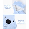 Miniatyrbild 3 av 7: Baby Hooded Rompers Flanell Vinterkläder Footed Rompers Långärmade Jumpsuits för 0-12 månader Blue 0-3months