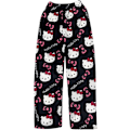 Miniatyrbillede 1 af 3: Hello Kitty Flannels Pyjamas Bløde Kawaii Pyjamas Hjemmebukser Tegneserie Casual Anime Behagelige Efterår og Vinter Varme Pyjamas Casual Bukser black L