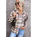 Miniatyrbillede 2 af 5: Ternet skjortejakke til kvinder - Langærmet flannelskjorte med knapper C-pink XL