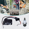 Miniatyrbild 2 av 4: Tändspoletråd Kompatibel Med Husqvarna 435 440 445 450 440e 435e Motorsåg Med Tändstift Ersätter 573 93 57-01 504 5