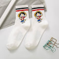 Miniatyrbilde 2 av 5: Shry One Piece Cartoon Kawaii Cute Luffy I Tube Socks Student Socks Sports Socks Julegave Happy Sock Kvinner 1