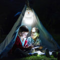 Miniatyrbillede 5 af 5: Campinglys, LED-genopladelig pære, batteridrevet udendørslys, bærbar teltlampe til nødcamping, terrasse, have og grill.