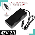 Miniatyrbillede 1 af 5: 36V Oplader RCA 10mm Stik Lotus Connector Output 42V 2A Elektrisk Cykel Powerboard Lithium Batteri Opladning Scooter