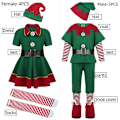 Pikkukuva 4 / 4: Joulupukin asu vihreä tonttu cosplay perhe joulu juhlat uuden vuoden setti Male 90cm