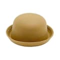 Flat-top Fedora Hatt Unisex Ensfarget Imitert Ull Retro Rund Lett Jazzhatt 56-58cm Hodeomkrets camel
