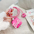 Miniatyrbilde 2 av 5: Rosa Barbie Kabelbeskytter for iPhone-lader, Kawaii 3D Barbie Design Datakabelbitt USB-lader Datakabel Telefontråd Beskytter