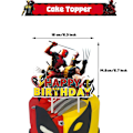Pikkukuva 3 / 6: Deadpool Wolverine Teemainen Hyvää Syntymäpäivää Banneri Ilmapallot Set Kakun Koriste Juhlakoristelu