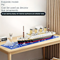 Miniatyrbillede 2 af 5: Byggeklods samlelegetøj Titanic Giant Dreng Pige Puslespil Krydstogtskib Model1878 Stk 1878 pcs