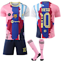 Miniatyrbild 1 av 2: 2025-2026 Barcelona Ny Jubileumsutgåva Fotbollströja För Barn Vuxen No.10 Messi L