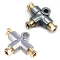 Miniatyrbillede 2 af 5: Hydraulisk bremse tee-stik 3-vejs til T-stykke tee-bremserør med 3 hanmøtrikker Silver