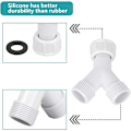 Miniatyrbilde 3 av 5: Y-stykke for vaskemaskin, plast 3/4 slangekobling, apparatinntak Bsp slange Y-stykke splitterkobling, for vaskemaskin oppvaskmaskin 2 stk