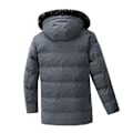 Miniatyrbilde 2 av 4: Vinterjakke for menn med hette, lang, varm, vindtett, tykk fleece, parka, pelsfor, klassisk, avslappet Gris S