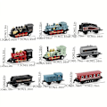 Miniatyrbillede 3 af 5: Børns drenge piger mini simulation damptog træk-tilbage tog model diecast lokomotiv legesæt legetøj Green