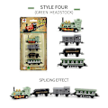 Miniatyrbillede 2 af 5: Børns drenge piger mini simulation damptog træk-tilbage tog model diecast lokomotiv legesæt legetøj Green