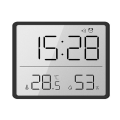 Miniatyrbillede 1 af 5: Multifunktionstermometer Hygrometer Automatisk Elektronisk Temperatur Fugtighedsmåler Ur Husholdningstermometer Black