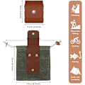 Miniatyrbilde 5 av 7: Fôringsekk, sammenleggbar Bushcraft-sekk, vokset lerretspose for fôring, skinnbeltepose, midjesete, soppsekk, høstepose, fruktplukkingsekk