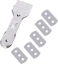 Scraper Compatible with Glass Ceramic Hobs 5 Replacement Blades Stainless Steel Scraper Compatible with Kitchen and Household Stove Window Oven Mirror