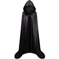 Miniatyrbillede 3 af 7: Lang sort kappe med hætte middelalderlig vampyr heks kostume damer halloween kostume karneval jul voksen 110CM