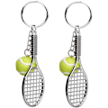 Pikkukuva 1 / 5: Tennismaila-avainperä, luova metalliavainperä urheiluavainrengas tennispalloavainrengas