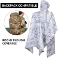 Pikkukuva 5 / 5: Camo Poncho Military Multicam Hunting Poncho Tactical Army Poncho Military Grade Waterproof Materia Upgrade cp Snow