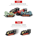 Miniatyrbilde 4 av 5: Miniatyr simulering damptog tilbaketrekningstogmodell Diecasts lokomotiv lekesett leker Red
